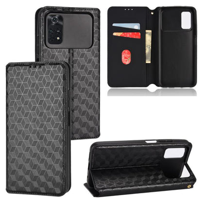 Cubic Grid Texture Flip Leather Phone Case, For Xiaomi Black Shark 5 Pro, For Xiaomi Poco M4 Pro 4G, For Xiaomi Black Shark 4