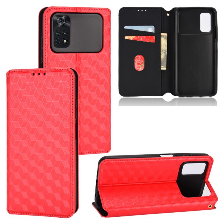 Cubic Grid Texture Flip Leather Phone Case, For Xiaomi Black Shark 5 Pro, For Xiaomi Poco M4 Pro 4G, For Xiaomi Black Shark 4