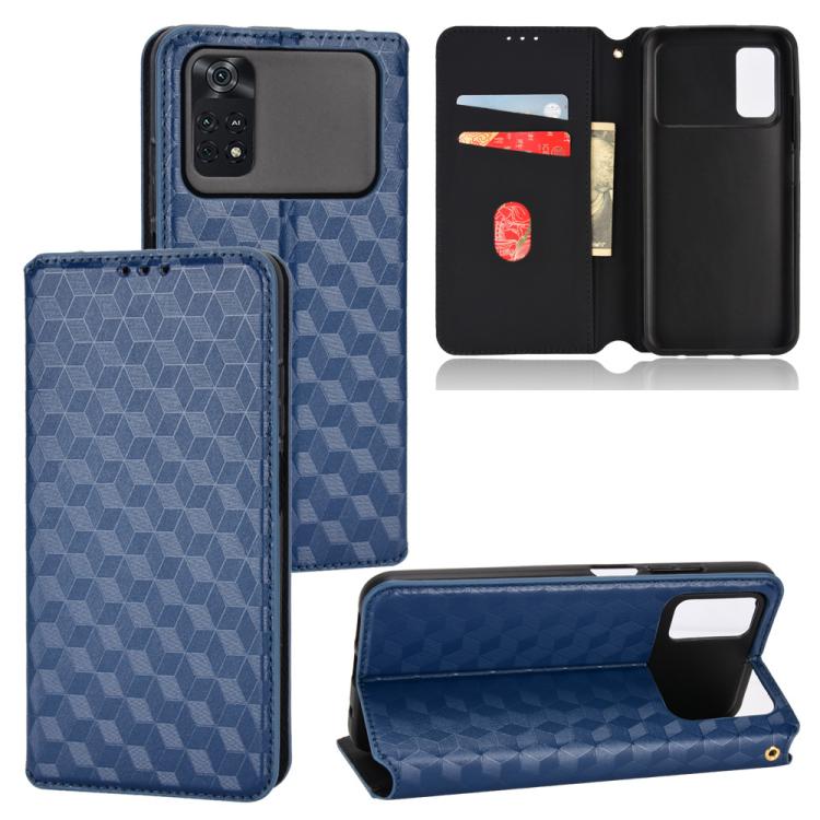 Cubic Grid Texture Flip Leather Phone Case, For Xiaomi Black Shark 5 Pro, For Xiaomi Poco M4 Pro 4G, For Xiaomi Black Shark 4