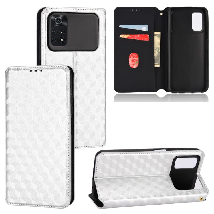 Cubic Grid Texture Flip Leather Phone Case, For Xiaomi Black Shark 5 Pro, For Xiaomi Poco M4 Pro 4G, For Xiaomi Black Shark 4