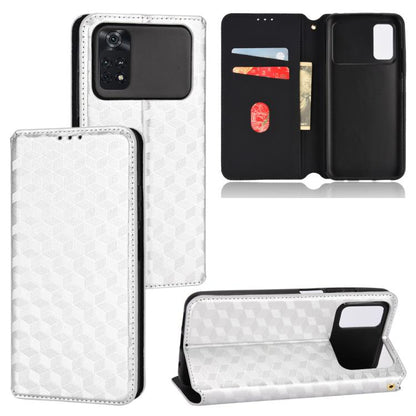 Cubic Grid Texture Flip Leather Phone Case, For Xiaomi Black Shark 5 Pro, For Xiaomi Poco M4 Pro 4G, For Xiaomi Black Shark 4