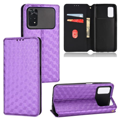 Cubic Grid Texture Flip Leather Phone Case, For Xiaomi Black Shark 5 Pro, For Xiaomi Poco M4 Pro 4G, For Xiaomi Black Shark 4