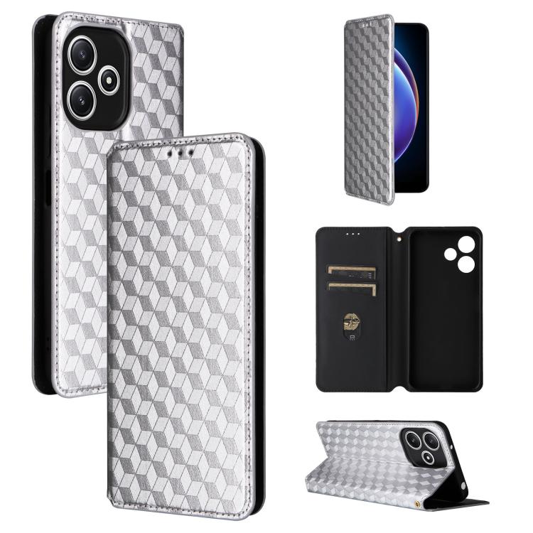 Cubic Grid Texture Flip Leather Phone Case, For Xiaomi Poco C65 4G / Redmi 13C 4G, For Xiaomi 14 Pro, For Xiaomi 14, For Xiaomi Poco M6 Pro 5G / Redmi 12 5G, For Xiaomi 13T 5G / 13T Pro 5G, For Xiaomi Poco F5 5G / Redmi Note 12 Turbo 5G                ...