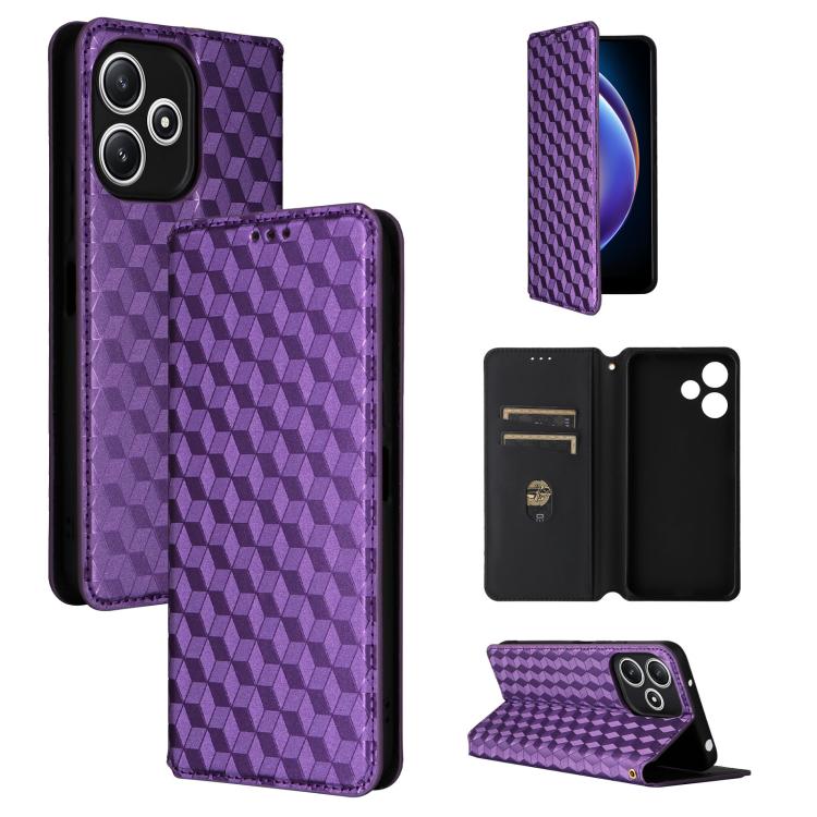 Cubic Grid Texture Flip Leather Phone Case, For Xiaomi Poco C65 4G / Redmi 13C 4G, For Xiaomi 14 Pro, For Xiaomi 14, For Xiaomi Poco M6 Pro 5G / Redmi 12 5G, For Xiaomi 13T 5G / 13T Pro 5G, For Xiaomi Poco F5 5G / Redmi Note 12 Turbo 5G                ...