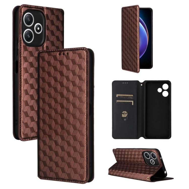 Cubic Grid Texture Flip Leather Phone Case, For Xiaomi Poco C65 4G / Redmi 13C 4G, For Xiaomi 14 Pro, For Xiaomi 14, For Xiaomi Poco M6 Pro 5G / Redmi 12 5G, For Xiaomi 13T 5G / 13T Pro 5G, For Xiaomi Poco F5 5G / Redmi Note 12 Turbo 5G                ...
