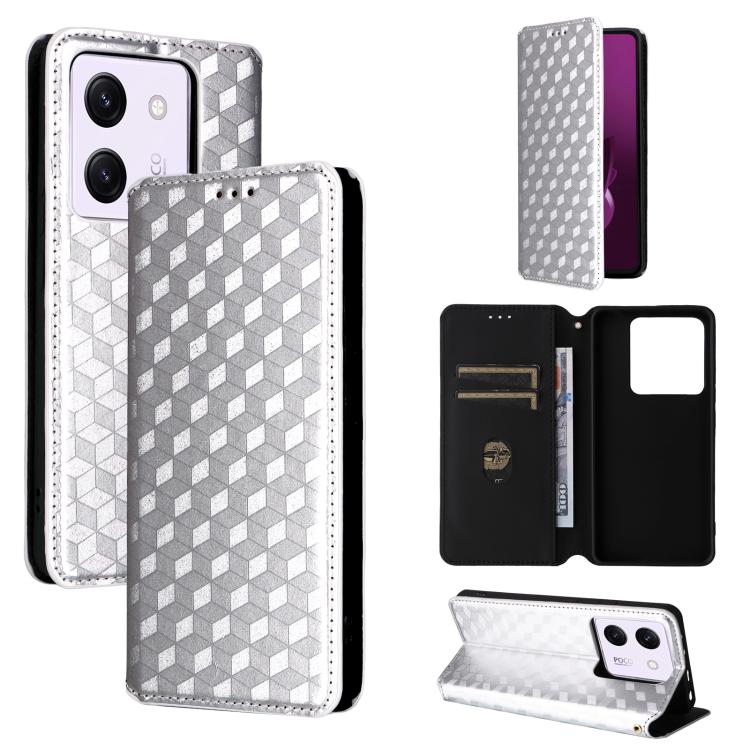 Cubic Grid Texture Flip Leather Phone Case, For Xiaomi Poco C95 Pro, For Xiaomi 17T Pro 5G, For Xiaomi 17T 5G, For Xiaomi Poco M7 4G 171mm, For Xiaomi Poco F7 Pro / F7 Ultra, For Xiaomi 15 Ultra, For Xiaomi Poco X7 Pro 5G / Redmi Turbo 4 5G            ...