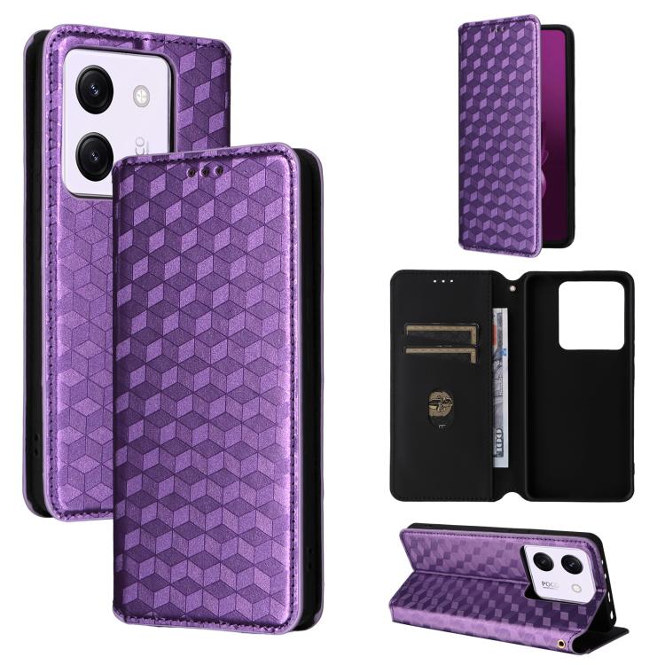 Cubic Grid Texture Flip Leather Phone Case, For Xiaomi Poco C95 Pro, For Xiaomi 17T Pro 5G, For Xiaomi 17T 5G, For Xiaomi Poco M7 4G 171mm, For Xiaomi Poco F7 Pro / F7 Ultra, For Xiaomi 15 Ultra, For Xiaomi Poco X7 Pro 5G / Redmi Turbo 4 5G            ...