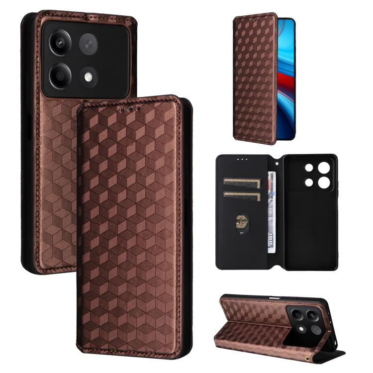Cubic Grid Texture Flip Leather Phone Case, For Xiaomi Poco C95 Pro, For Xiaomi 17T Pro 5G, For Xiaomi 17T 5G, For Xiaomi Poco M7 4G 171mm, For Xiaomi Poco F7 Pro / F7 Ultra, For Xiaomi 15 Ultra, For Xiaomi Poco X7 Pro 5G / Redmi Turbo 4 5G            ...