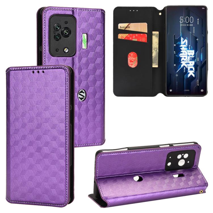 Cubic Grid Texture Flip Leather Phone Case, For Xiaomi Black Shark 5 Pro, For Xiaomi Poco M4 Pro 4G, For Xiaomi Black Shark 4