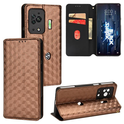 Cubic Grid Texture Flip Leather Phone Case, For Xiaomi Black Shark 5 Pro, For Xiaomi Poco M4 Pro 4G, For Xiaomi Black Shark 4