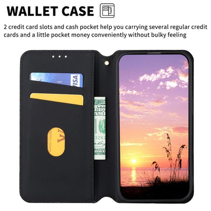 Cubic Grid Texture Flip Leather Phone Case, For Honor 60, For Honor 50