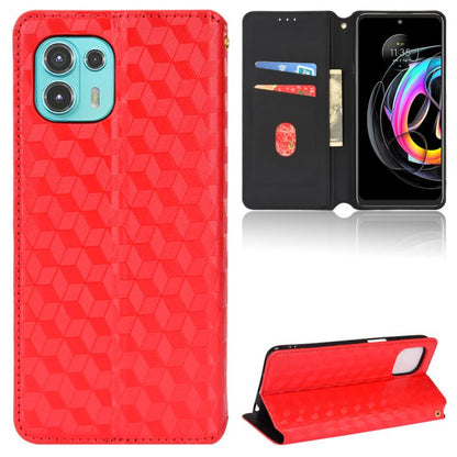 Cubic Grid Texture Flip Leather Phone Case, For Motorola Edge 20, For Motorola Edge 20 Lite, For Motorola Edge 20 Pro