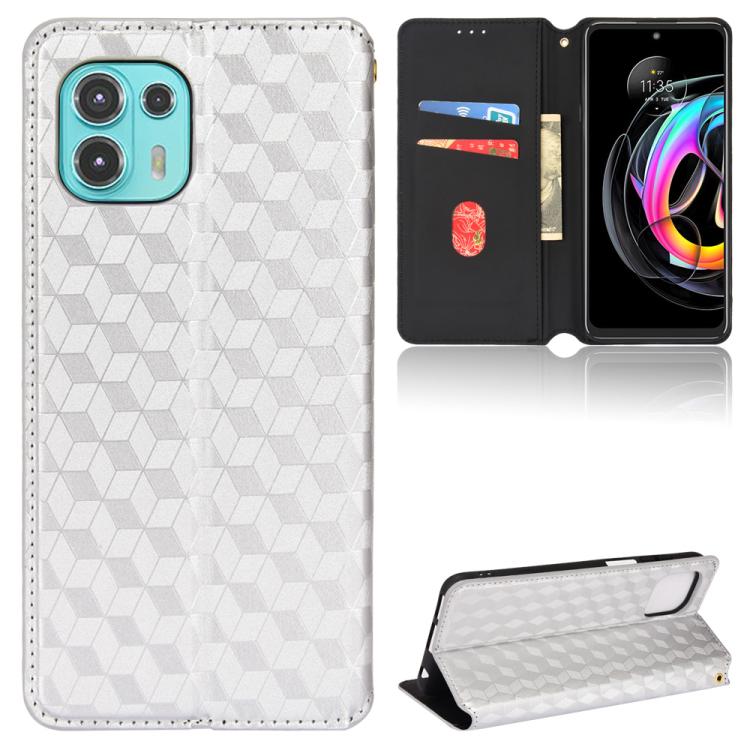 Cubic Grid Texture Flip Leather Phone Case, For Motorola Edge 20, For Motorola Edge 20 Lite, For Motorola Edge 20 Pro