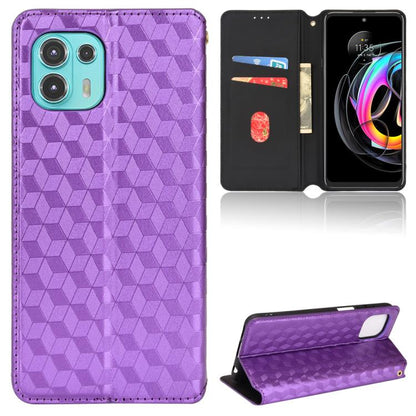Cubic Grid Texture Flip Leather Phone Case, For Motorola Edge 20, For Motorola Edge 20 Lite, For Motorola Edge 20 Pro