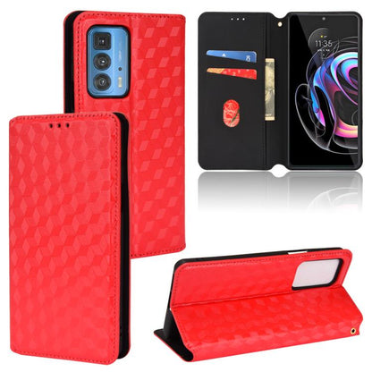 Cubic Grid Texture Flip Leather Phone Case, For Motorola Edge 20, For Motorola Edge 20 Lite, For Motorola Edge 20 Pro