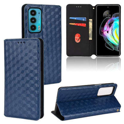 Cubic Grid Texture Flip Leather Phone Case, For Motorola Edge 20, For Motorola Edge 20 Lite, For Motorola Edge 20 Pro