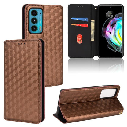 Cubic Grid Texture Flip Leather Phone Case, For Motorola Edge 20, For Motorola Edge 20 Lite, For Motorola Edge 20 Pro