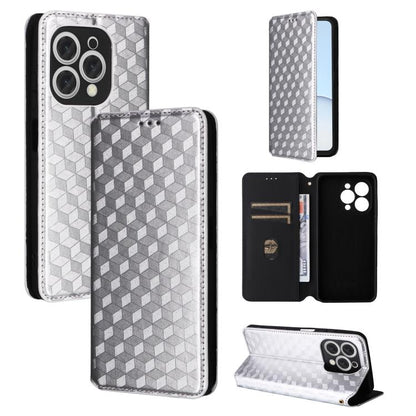 Cubic Grid Texture Flip Leather Phone Case, For Doogee B10 Pro 4G, For Doogee B10 4G, For Doogee Note 56X / Note 56X Pro, For Doogee Note 59 / Note 59 Pro, For Doogee Note 58 / Note 58 Pro, For Doogee N55 Plus, For Doogee N40 Pro