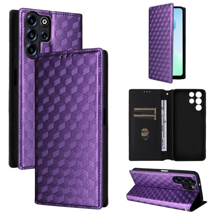 Cubic Grid Texture Flip Leather Phone Case, For Doogee B10 Pro 4G, For Doogee B10 4G, For Doogee Note 56X / Note 56X Pro, For Doogee Note 59 / Note 59 Pro, For Doogee Note 58 / Note 58 Pro, For Doogee N55 Plus, For Doogee N40 Pro