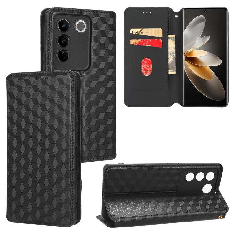Cubic Grid Texture Flip Leather Phone Case, For vivo V29 Lite 5G / Y78 5G Global, For vivo S16 / S16 Pro / V27 Pro, For vivo S16e / V27e, For vivo Y16 4G 2022, For vivo Y76 5G / Y76s 5G, For vivo X60 Pro 5G / X60 5G Curved