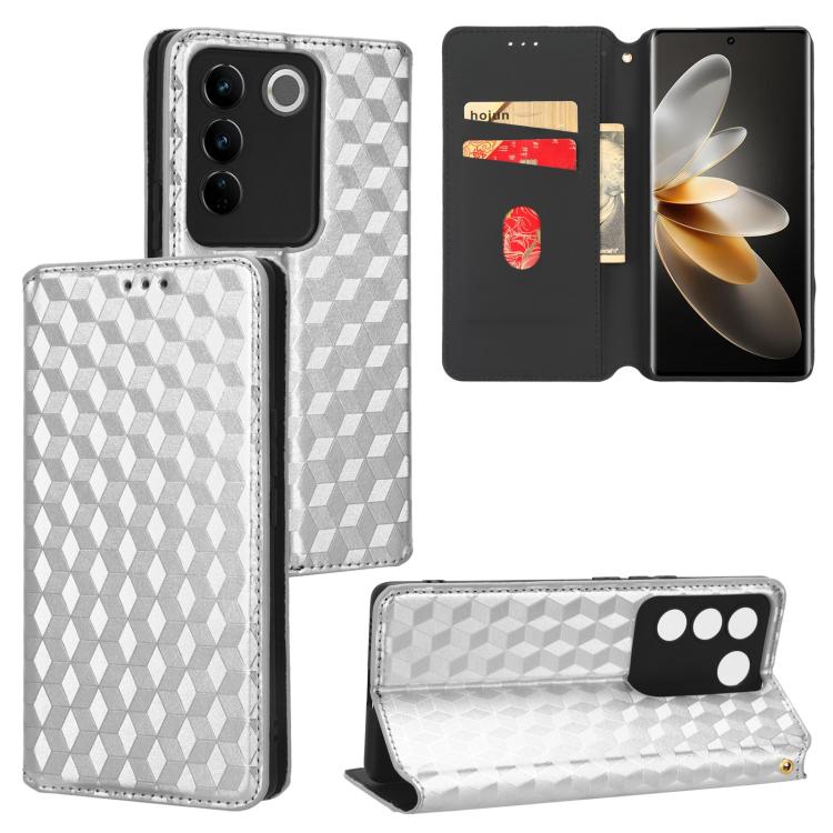 Cubic Grid Texture Flip Leather Phone Case, For vivo V29 Lite 5G / Y78 5G Global, For vivo S16 / S16 Pro / V27 Pro, For vivo S16e / V27e, For vivo Y16 4G 2022, For vivo Y76 5G / Y76s 5G, For vivo X60 Pro 5G / X60 5G Curved