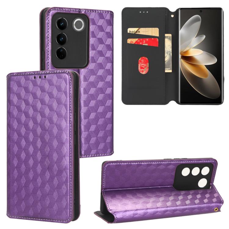 Cubic Grid Texture Flip Leather Phone Case, For vivo V29 Lite 5G / Y78 5G Global, For vivo S16 / S16 Pro / V27 Pro, For vivo S16e / V27e, For vivo Y16 4G 2022, For vivo Y76 5G / Y76s 5G, For vivo X60 Pro 5G / X60 5G Curved