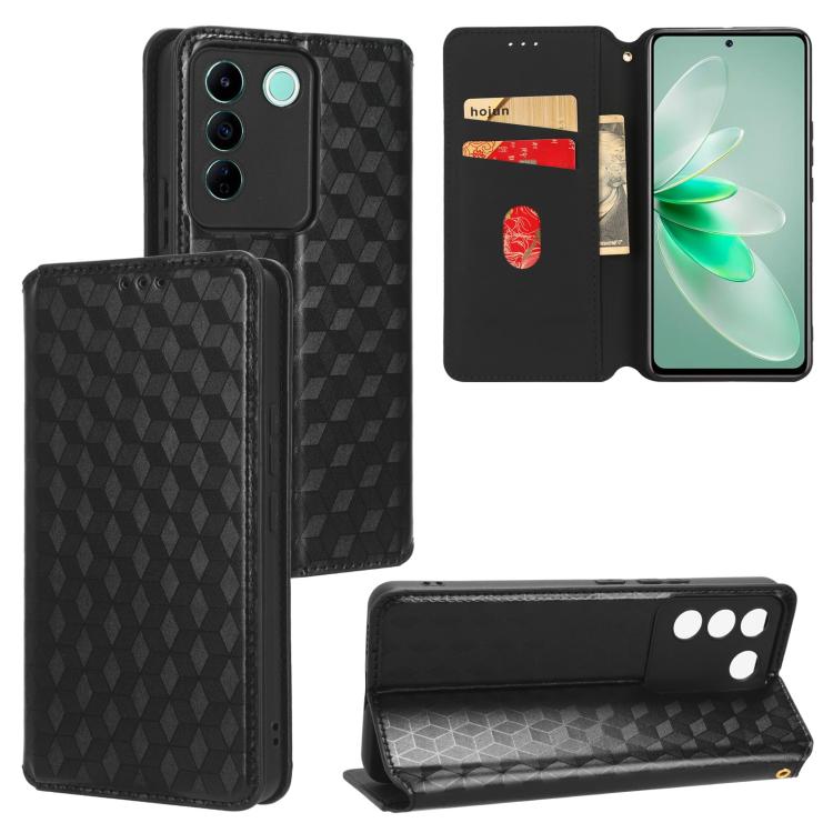 Cubic Grid Texture Flip Leather Phone Case, For vivo V29 Lite 5G / Y78 5G Global, For vivo S16 / S16 Pro / V27 Pro, For vivo S16e / V27e, For vivo Y16 4G 2022, For vivo Y76 5G / Y76s 5G, For vivo X60 Pro 5G / X60 5G Curved