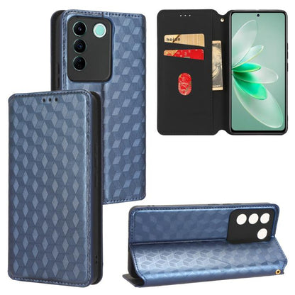 Cubic Grid Texture Flip Leather Phone Case, For vivo V29 Lite 5G / Y78 5G Global, For vivo S16 / S16 Pro / V27 Pro, For vivo S16e / V27e, For vivo Y16 4G 2022, For vivo Y76 5G / Y76s 5G, For vivo X60 Pro 5G / X60 5G Curved