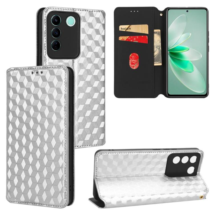 Cubic Grid Texture Flip Leather Phone Case, For vivo V29 Lite 5G / Y78 5G Global, For vivo S16 / S16 Pro / V27 Pro, For vivo S16e / V27e, For vivo Y16 4G 2022, For vivo Y76 5G / Y76s 5G, For vivo X60 Pro 5G / X60 5G Curved