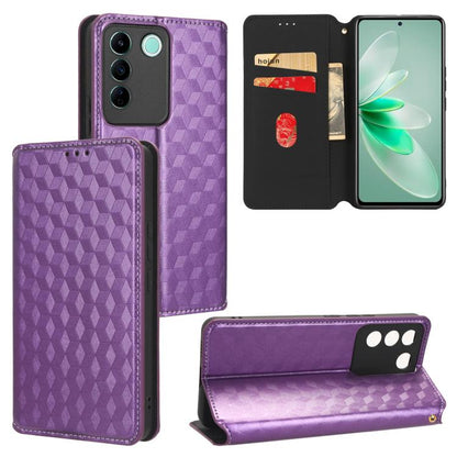 Cubic Grid Texture Flip Leather Phone Case, For vivo V29 Lite 5G / Y78 5G Global, For vivo S16 / S16 Pro / V27 Pro, For vivo S16e / V27e, For vivo Y16 4G 2022, For vivo Y76 5G / Y76s 5G, For vivo X60 Pro 5G / X60 5G Curved