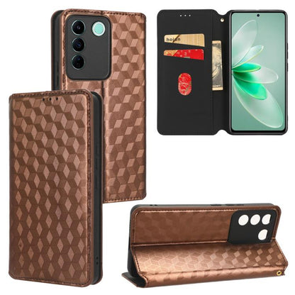 Cubic Grid Texture Flip Leather Phone Case, For vivo V29 Lite 5G / Y78 5G Global, For vivo S16 / S16 Pro / V27 Pro, For vivo S16e / V27e, For vivo Y16 4G 2022, For vivo Y76 5G / Y76s 5G, For vivo X60 Pro 5G / X60 5G Curved