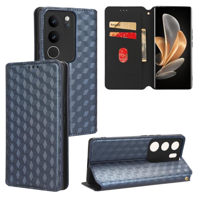 Cubic Grid Texture Flip Leather Phone Case, For vivo Y58 5G / Y38 5G / Y200i 5G, For vivo Y28 4G, For vivo X100 Ultra 5G, For vivo V30e 5G, For vivo Y100 5G IDN / V30 Lite India, For vivo Y03 4G, For vivo S18 5G / V30, For vivo S18 Pro 5G              ...