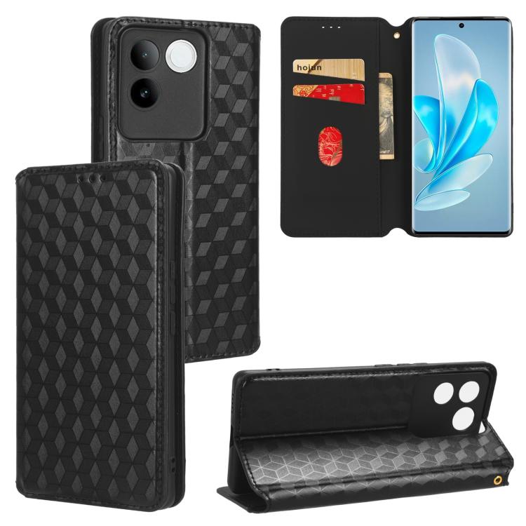 Cubic Grid Texture Flip Leather Phone Case, For vivo Y58 5G / Y38 5G / Y200i 5G, For vivo Y28 4G, For vivo X100 Ultra 5G, For vivo V30e 5G, For vivo Y100 5G IDN / V30 Lite India, For vivo Y03 4G, For vivo S18 5G / V30, For vivo S18 Pro 5G              ...