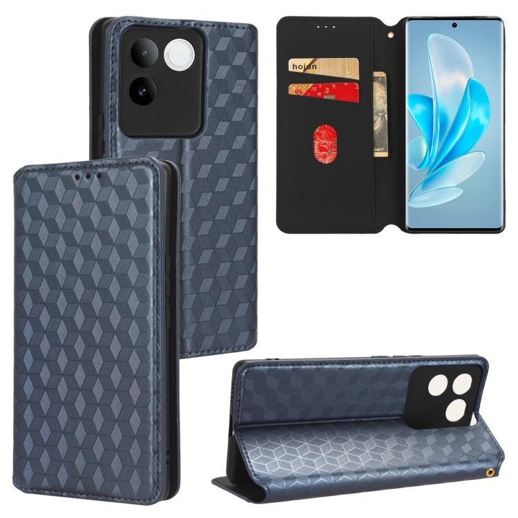 Cubic Grid Texture Flip Leather Phone Case, For vivo Y58 5G / Y38 5G / Y200i 5G, For vivo Y28 4G, For vivo X100 Ultra 5G, For vivo V30e 5G, For vivo Y100 5G IDN / V30 Lite India, For vivo Y03 4G, For vivo S18 5G / V30, For vivo S18 Pro 5G              ...