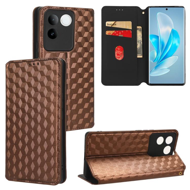 Cubic Grid Texture Flip Leather Phone Case, For vivo Y58 5G / Y38 5G / Y200i 5G, For vivo Y28 4G, For vivo X100 Ultra 5G, For vivo V30e 5G, For vivo Y100 5G IDN / V30 Lite India, For vivo Y03 4G, For vivo S18 5G / V30, For vivo S18 Pro 5G              ...