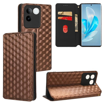 Cubic Grid Texture Flip Leather Phone Case, For vivo Y58 5G / Y38 5G / Y200i 5G, For vivo Y28 4G, For vivo X100 Ultra 5G, For vivo V30e 5G, For vivo Y100 5G IDN / V30 Lite India, For vivo Y03 4G, For vivo S18 5G / V30, For vivo S18 Pro 5G              ...