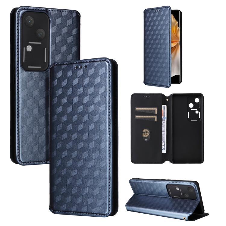 Cubic Grid Texture Flip Leather Phone Case, For vivo Y58 5G / Y38 5G / Y200i 5G, For vivo Y28 4G, For vivo X100 Ultra 5G, For vivo V30e 5G, For vivo Y100 5G IDN / V30 Lite India, For vivo Y03 4G, For vivo S18 5G / V30, For vivo S18 Pro 5G              ...