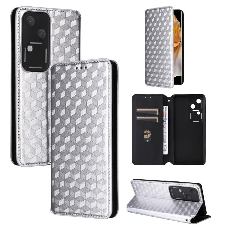 Cubic Grid Texture Flip Leather Phone Case, For vivo Y58 5G / Y38 5G / Y200i 5G, For vivo Y28 4G, For vivo X100 Ultra 5G, For vivo V30e 5G, For vivo Y100 5G IDN / V30 Lite India, For vivo Y03 4G, For vivo S18 5G / V30, For vivo S18 Pro 5G              ...