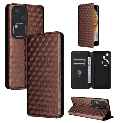 Cubic Grid Texture Flip Leather Phone Case, For vivo Y58 5G / Y38 5G / Y200i 5G, For vivo Y28 4G, For vivo X100 Ultra 5G, For vivo V30e 5G, For vivo Y100 5G IDN / V30 Lite India, For vivo Y03 4G, For vivo S18 5G / V30, For vivo S18 Pro 5G              ...