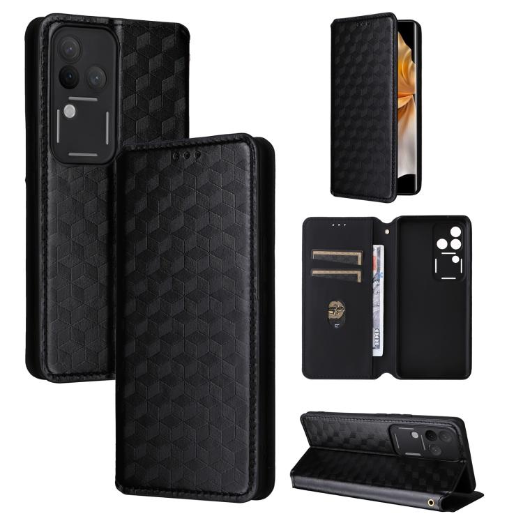 Cubic Grid Texture Flip Leather Phone Case, For vivo Y58 5G / Y38 5G / Y200i 5G, For vivo Y28 4G, For vivo X100 Ultra 5G, For vivo V30e 5G, For vivo Y100 5G IDN / V30 Lite India, For vivo Y03 4G, For vivo S18 5G / V30, For vivo S18 Pro 5G              ...