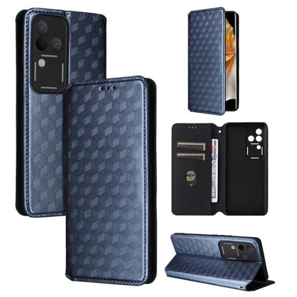 Cubic Grid Texture Flip Leather Phone Case, For vivo Y58 5G / Y38 5G / Y200i 5G, For vivo Y28 4G, For vivo X100 Ultra 5G, For vivo V30e 5G, For vivo Y100 5G IDN / V30 Lite India, For vivo Y03 4G, For vivo S18 5G / V30, For vivo S18 Pro 5G              ...