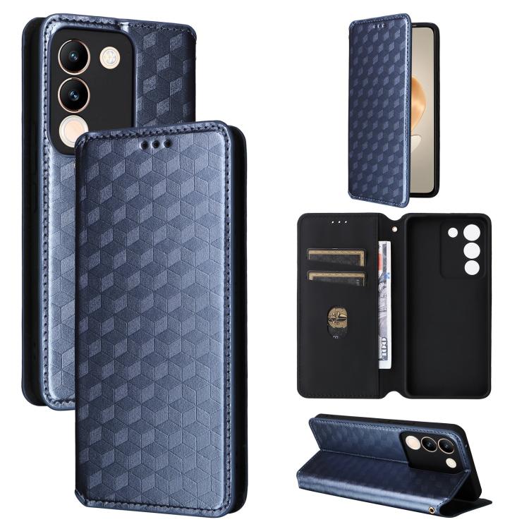 Cubic Grid Texture Flip Leather Phone Case, For vivo Y58 5G / Y38 5G / Y200i 5G, For vivo Y28 4G, For vivo X100 Ultra 5G, For vivo V30e 5G, For vivo Y100 5G IDN / V30 Lite India, For vivo Y03 4G, For vivo S18 5G / V30, For vivo S18 Pro 5G              ...