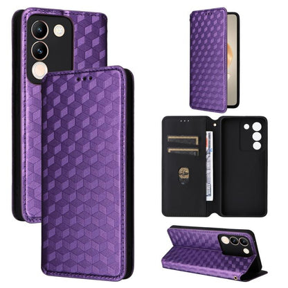 Cubic Grid Texture Flip Leather Phone Case, For vivo Y58 5G / Y38 5G / Y200i 5G, For vivo Y28 4G, For vivo X100 Ultra 5G, For vivo V30e 5G, For vivo Y100 5G IDN / V30 Lite India, For vivo Y03 4G, For vivo S18 5G / V30, For vivo S18 Pro 5G              ...