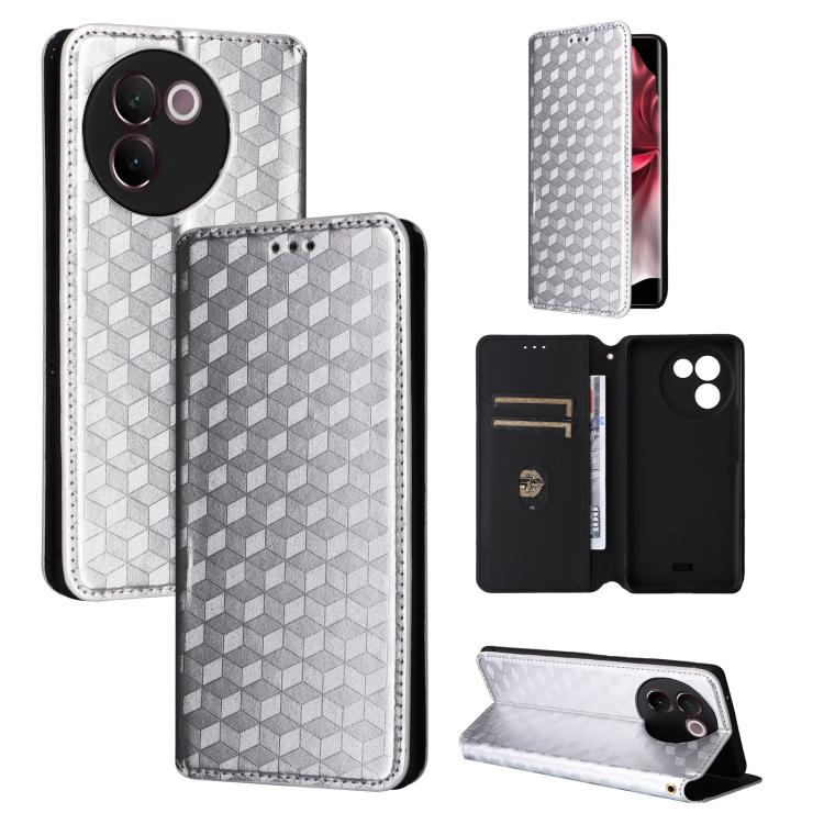 Cubic Grid Texture Flip Leather Phone Case, For vivo Y58 5G / Y38 5G / Y200i 5G, For vivo Y28 4G, For vivo X100 Ultra 5G, For vivo V30e 5G, For vivo Y100 5G IDN / V30 Lite India, For vivo Y03 4G, For vivo S18 5G / V30, For vivo S18 Pro 5G              ...