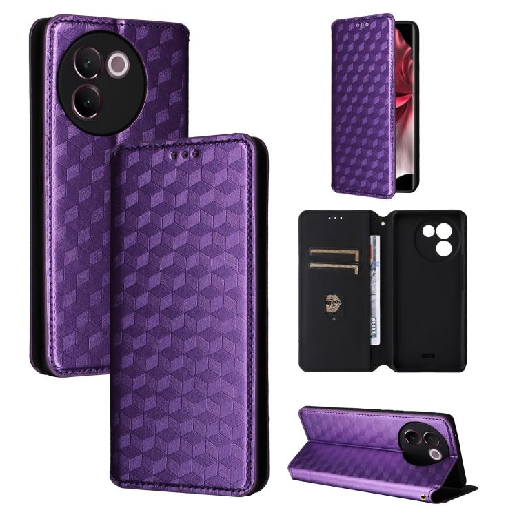 Cubic Grid Texture Flip Leather Phone Case, For vivo Y58 5G / Y38 5G / Y200i 5G, For vivo Y28 4G, For vivo X100 Ultra 5G, For vivo V30e 5G, For vivo Y100 5G IDN / V30 Lite India, For vivo Y03 4G, For vivo S18 5G / V30, For vivo S18 Pro 5G              ...