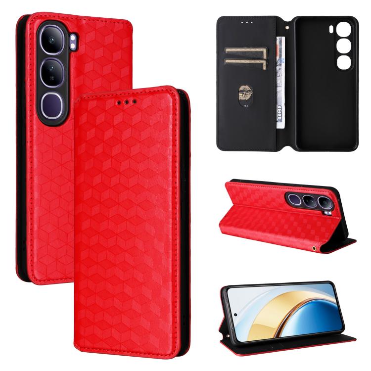 Cubic Grid Texture Flip Leather Phone Case, For vivo Y400 4G / 5G / Z10 Lite 4G, For vivo V60 5G, For vivo X200 FE 5G / S30 Pro mini 5G, For vivo X200s 5G, For vivo X200 Ultra 5G, For vivo Y39 5G / Y300i 5G, For vivo V50 Lite 5G, For vivo Y29 4G / T4X ...