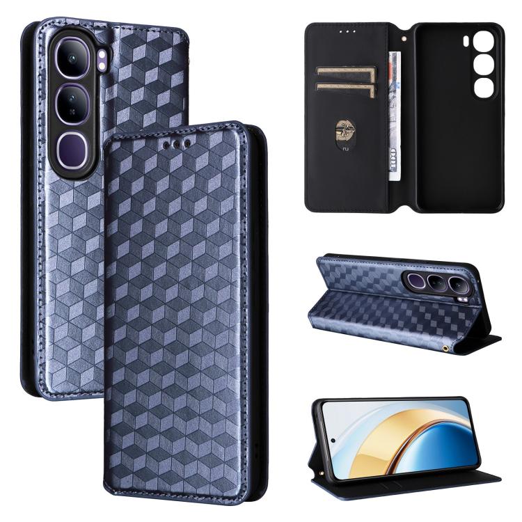 Cubic Grid Texture Flip Leather Phone Case, For vivo Y400 4G / 5G / Z10 Lite 4G, For vivo V60 5G, For vivo X200 FE 5G / S30 Pro mini 5G, For vivo X200s 5G, For vivo X200 Ultra 5G, For vivo Y39 5G / Y300i 5G, For vivo V50 Lite 5G, For vivo Y29 4G / T4X ...