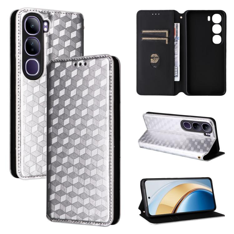 Cubic Grid Texture Flip Leather Phone Case, For vivo Y400 4G / 5G / Z10 Lite 4G, For vivo V60 5G, For vivo X200 FE 5G / S30 Pro mini 5G, For vivo X200s 5G, For vivo X200 Ultra 5G, For vivo Y39 5G / Y300i 5G, For vivo V50 Lite 5G, For vivo Y29 4G / T4X ...