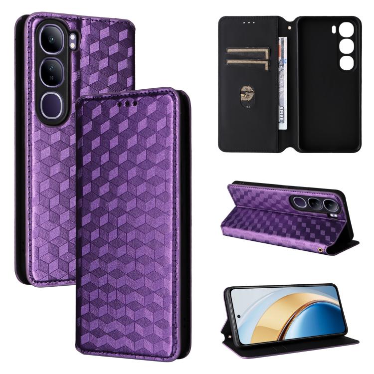 Cubic Grid Texture Flip Leather Phone Case, For vivo Y400 4G / 5G / Z10 Lite 4G, For vivo V60 5G, For vivo X200 FE 5G / S30 Pro mini 5G, For vivo X200s 5G, For vivo X200 Ultra 5G, For vivo Y39 5G / Y300i 5G, For vivo V50 Lite 5G, For vivo Y29 4G / T4X ...