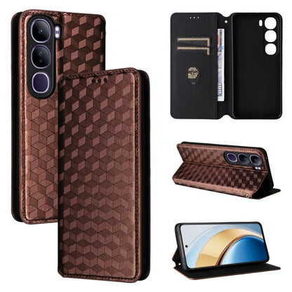 Cubic Grid Texture Flip Leather Phone Case, For vivo Y400 4G / 5G / Z10 Lite 4G, For vivo V60 5G, For vivo X200 FE 5G / S30 Pro mini 5G, For vivo X200s 5G, For vivo X200 Ultra 5G, For vivo Y39 5G / Y300i 5G, For vivo V50 Lite 5G, For vivo Y29 4G / T4X ...
